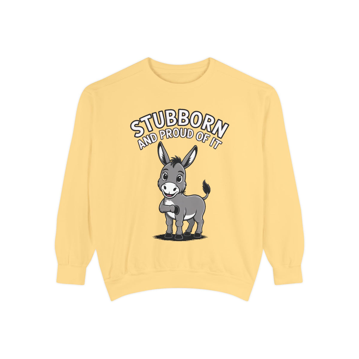 Stubborn Donkey Sweatshirt, Funny Donkey Crewneck, Stubborn And Proud Of It Shirt, Cute Farm Animal Gift, Embroidered Style Sweater