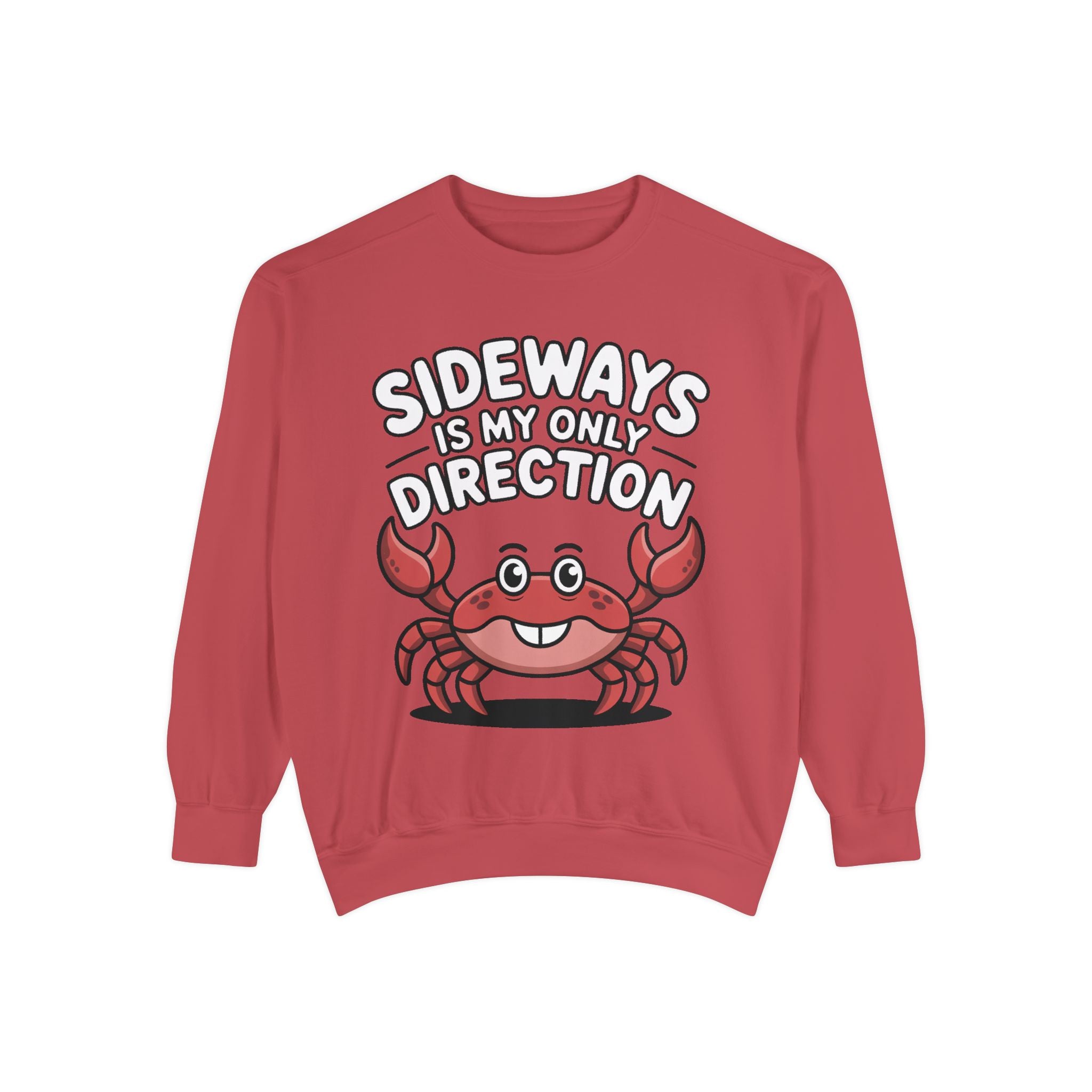Funny Crab Sweatshirt, Sideways Is My Only Direction Crewneck, Cute Crab Lover Gift, Embroidered Patch Style Beach Sweatshirt