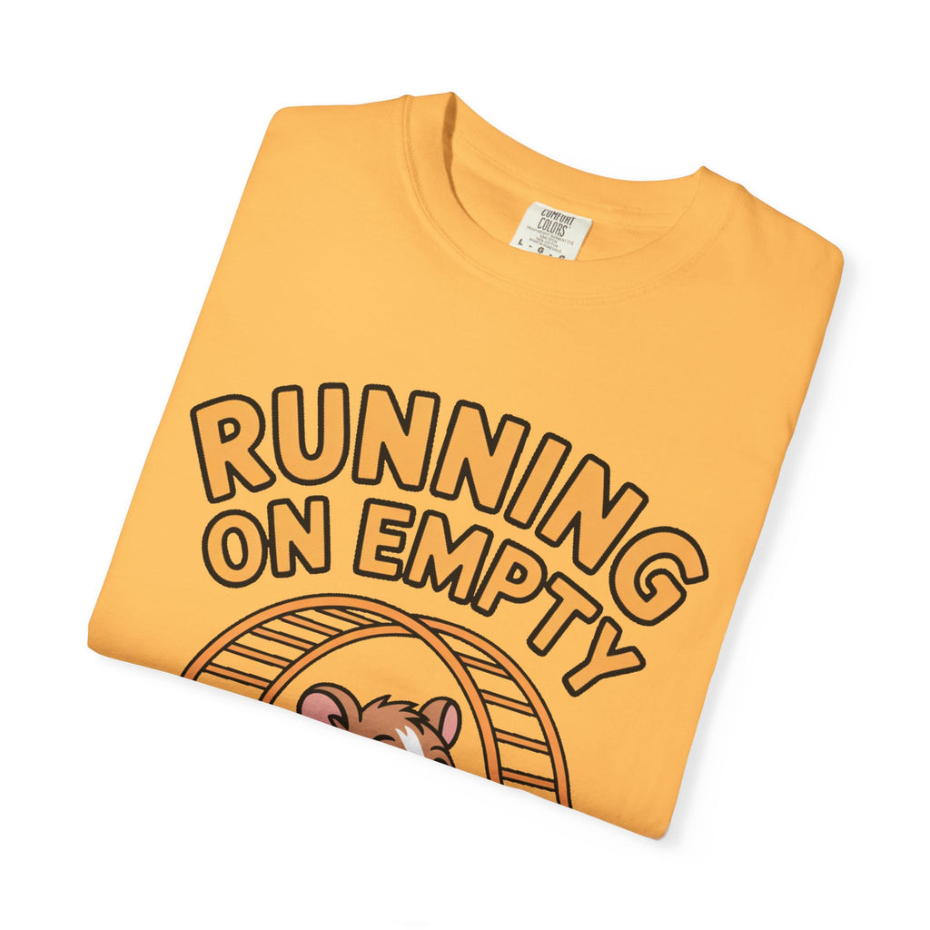 Running On Empty Hamster Shirt, Funny Tired Hamster T-Shirt, Exhausted Wheel Runner Tee, Funny Gift for Tired Friend