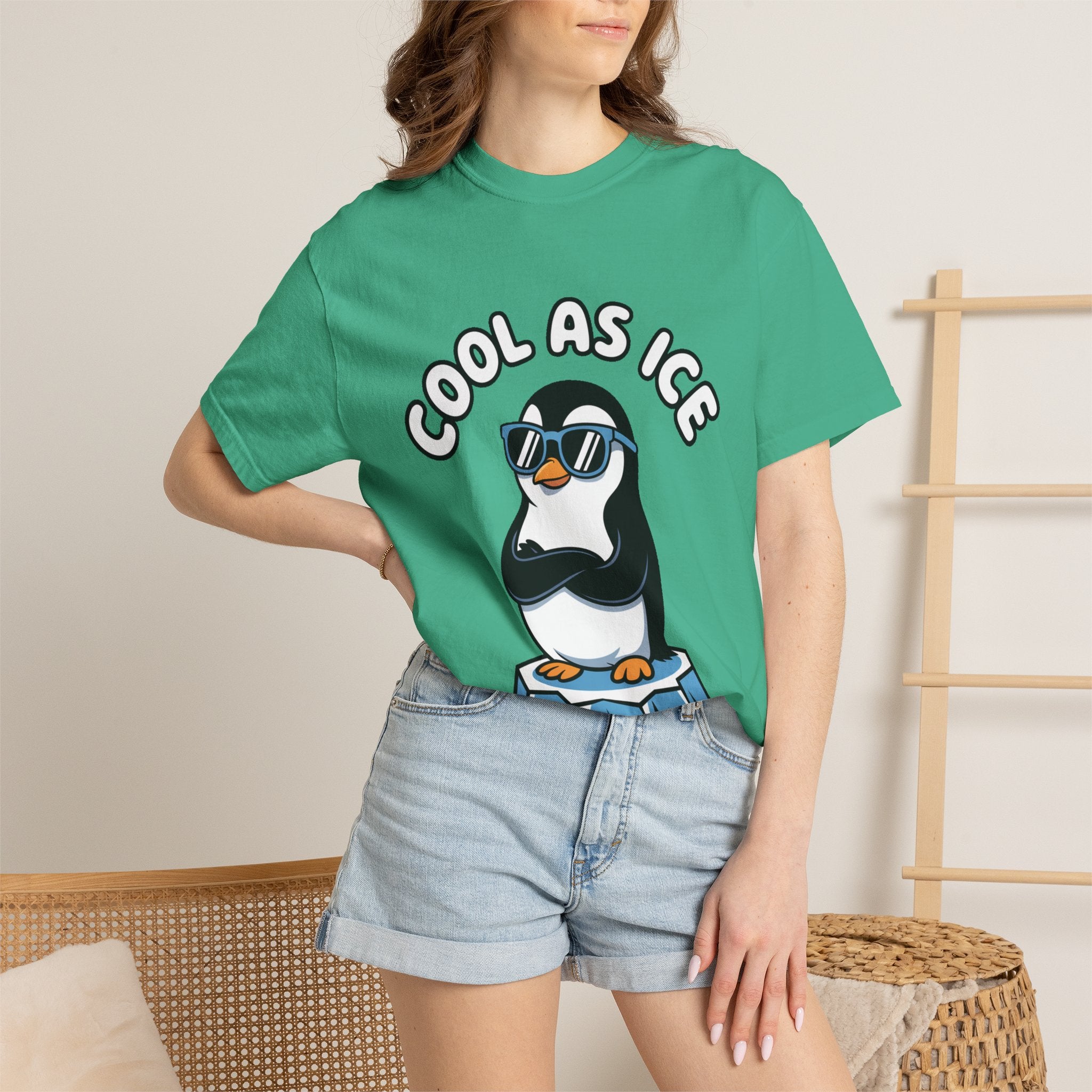 Cool As Ice Penguin Shirt, Funny Sunglasses Penguin T-Shirt, Cute Winter Animal Tee, Ice Block Bird Lover Gift
