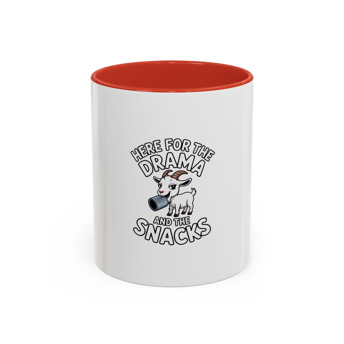 Funny Goat Mug, Here For The Drama And The Snacks Coffee Mug, Cute Goat Lover Gift, Sarcastic Farm Animal Mug, Funny Coffee Cup