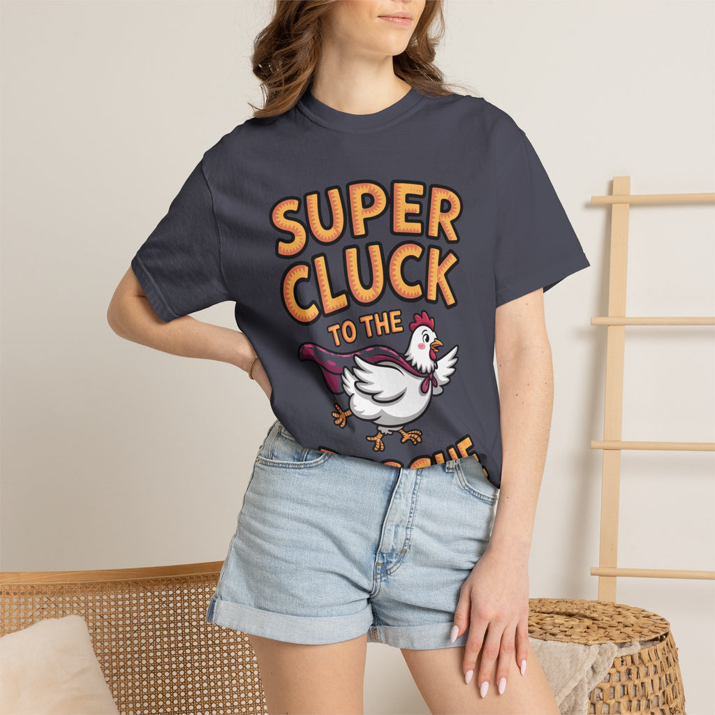Funny Chicken Superhero Shirt, Super Cluck To The Rescue T-Shirt, Cute Cartoon Chicken Tee, Farm Animal Lover Gift
