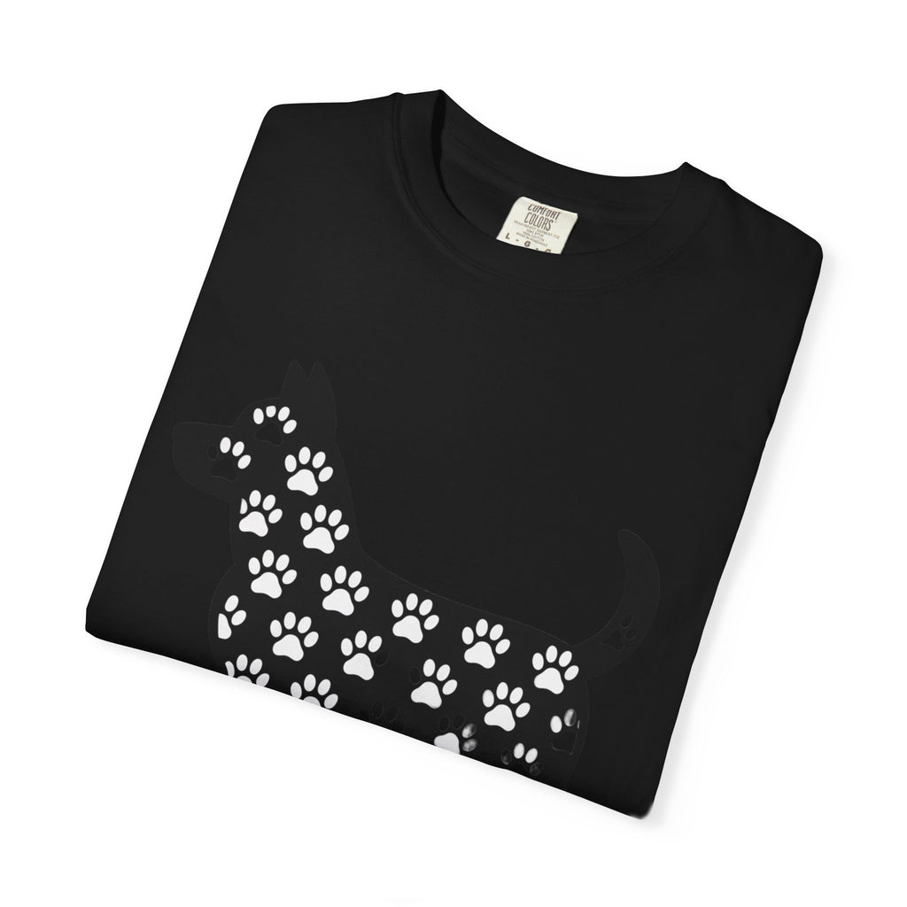 Puppy Love Dog Shirt, Cute Dog Silhouette T-Shirt, Paw Print Pattern Tee, Dog Lover Gift, Minimalist Dog Mom Shirt