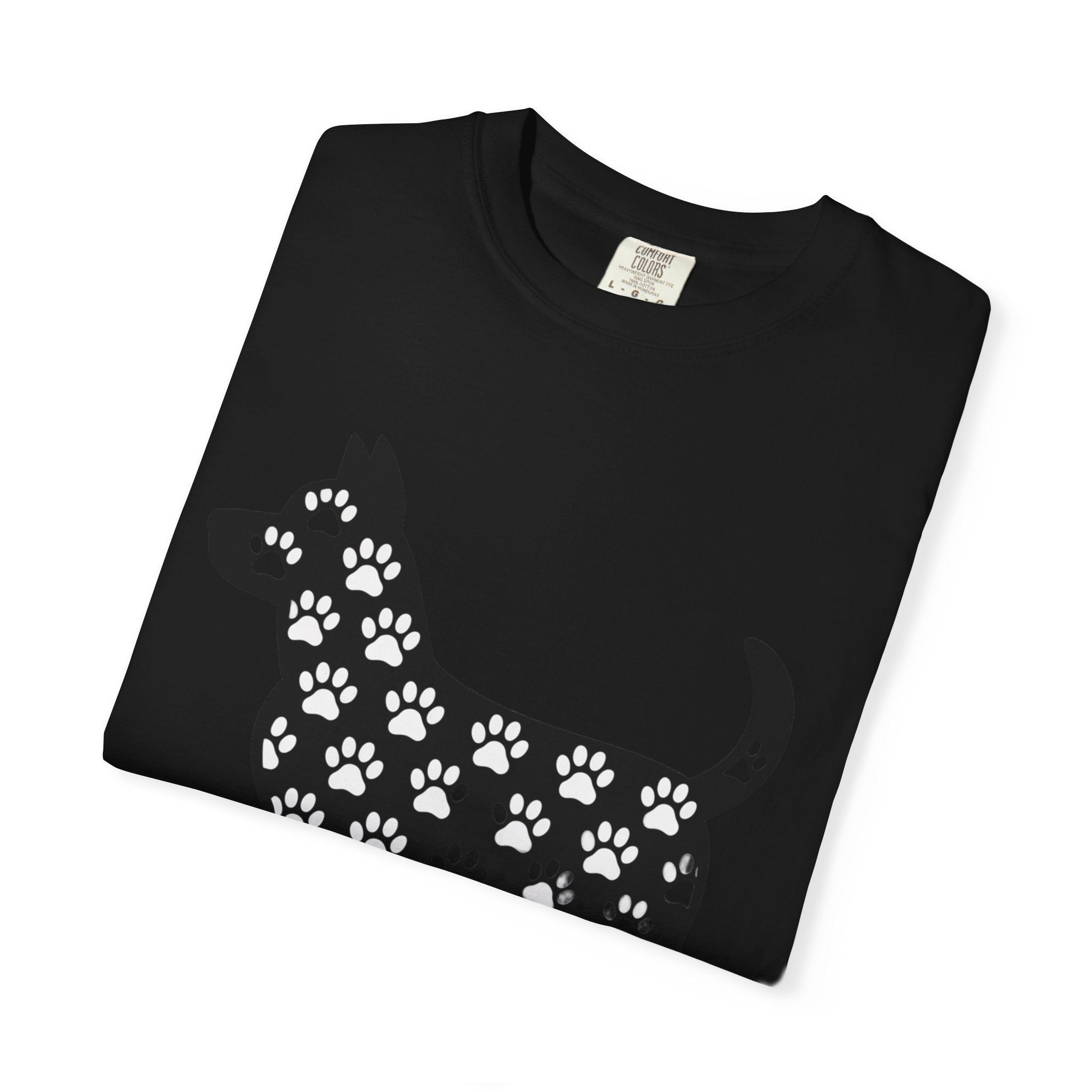 Puppy Love Dog Shirt, Cute Dog Silhouette T-Shirt, Paw Print Pattern Tee, Dog Lover Gift, Minimalist Dog Mom Shirt