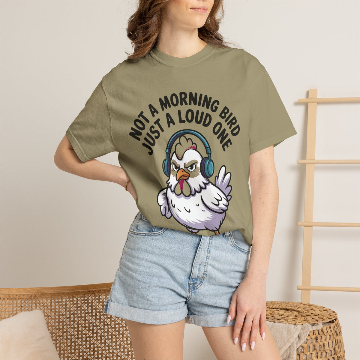 Not A Morning Bird Chicken Shirt, Funny Grumpy Chicken T-Shirt, Sarcastic Bird Lover Gift, Loud Chicken Graphic Tee
