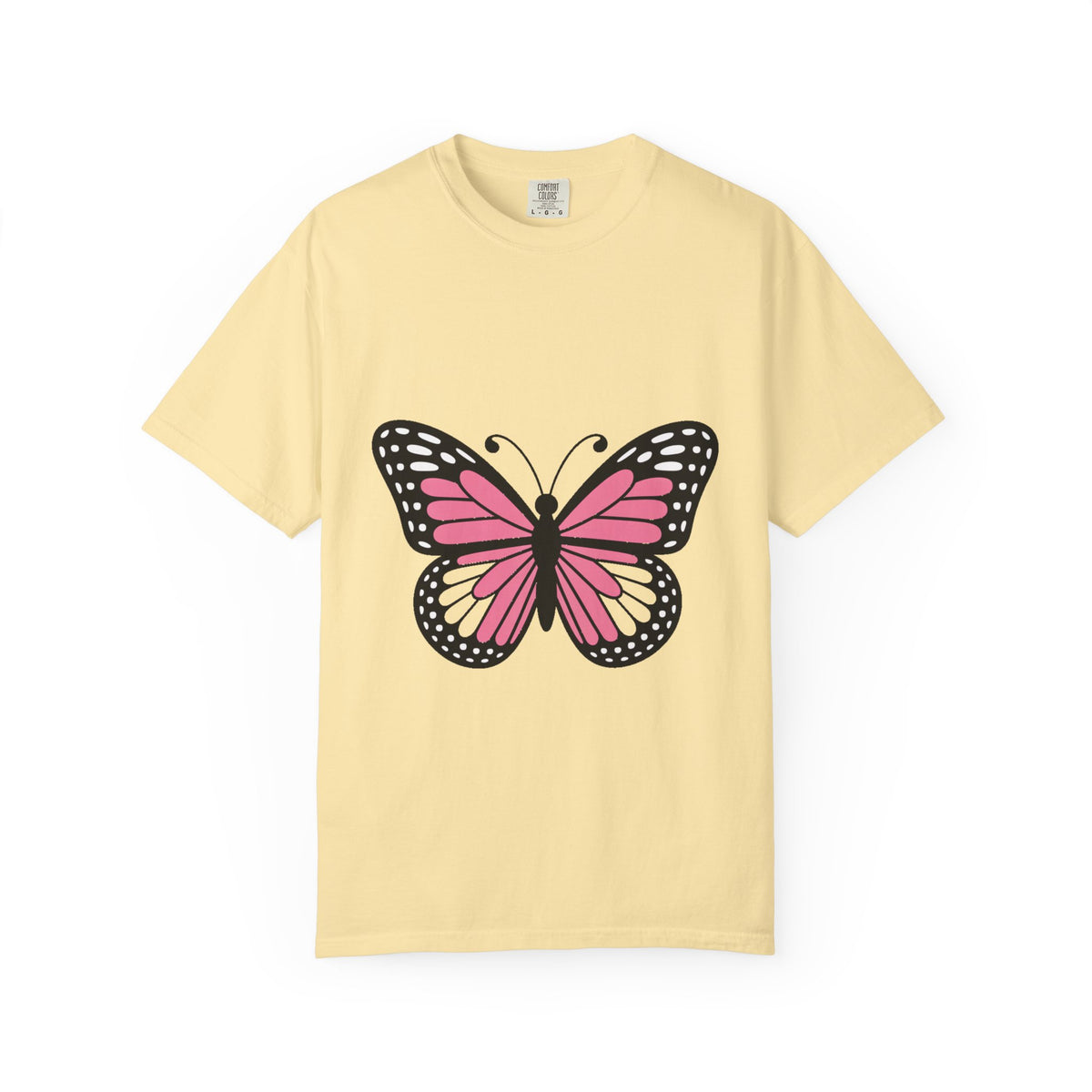Butterfly T-Shirt, Cute Detailed Butterfly Graphic Tee, Nature Lover Gift, Embroidery-Style Butterfly Shirt, Garment-Dyed Unisex Tee