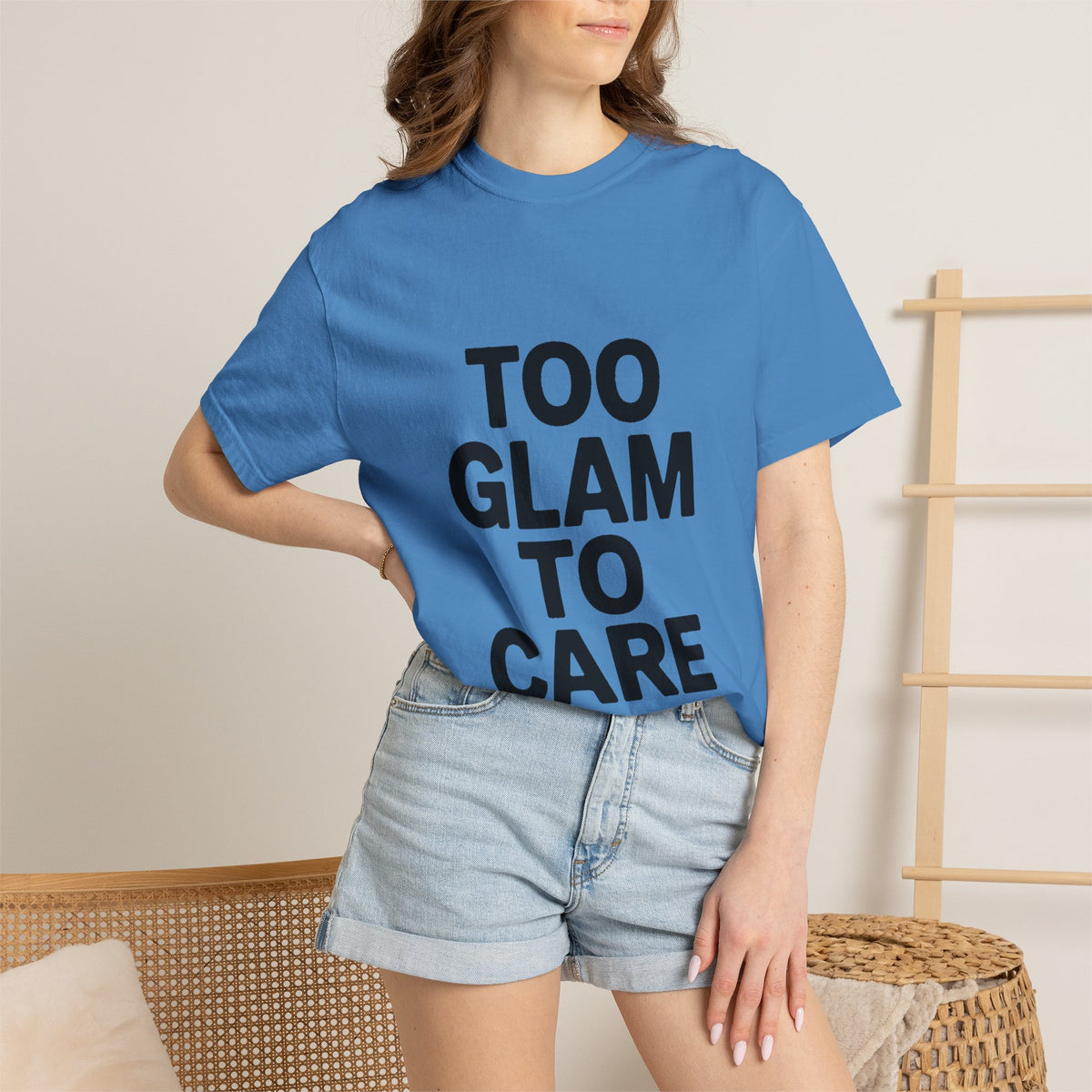 Too Glam To Care Shirt, Bold Typography T-Shirt, Sassy Quote Tee, Minimalist Statement Shirt, Trendy Gift for Her