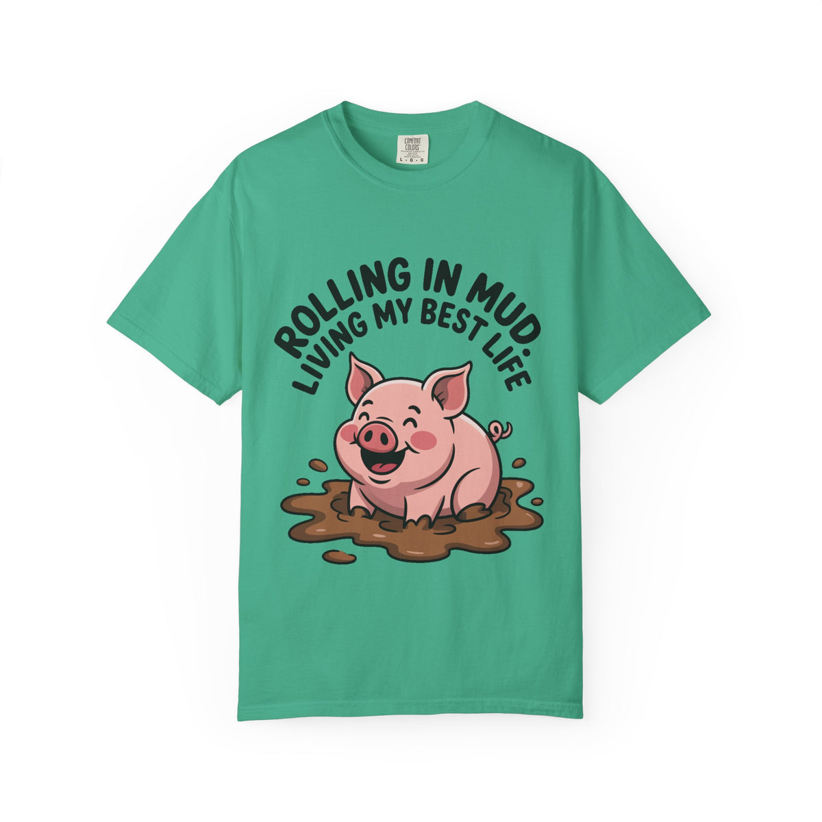 Living My Best Life Pig Shirt, Funny Pig Lover T-Shirt, Rolling In Mud Farm Animal Tee, Cute Pig Graphic Gift