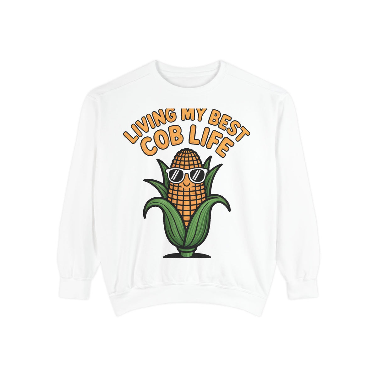 Best Cob Life Corn Sweatshirt, Funny Corn Sunglasses Crewneck, Cute Vegetable Pun Shirt, Garden Lover Gift, Embroidered Patch Style