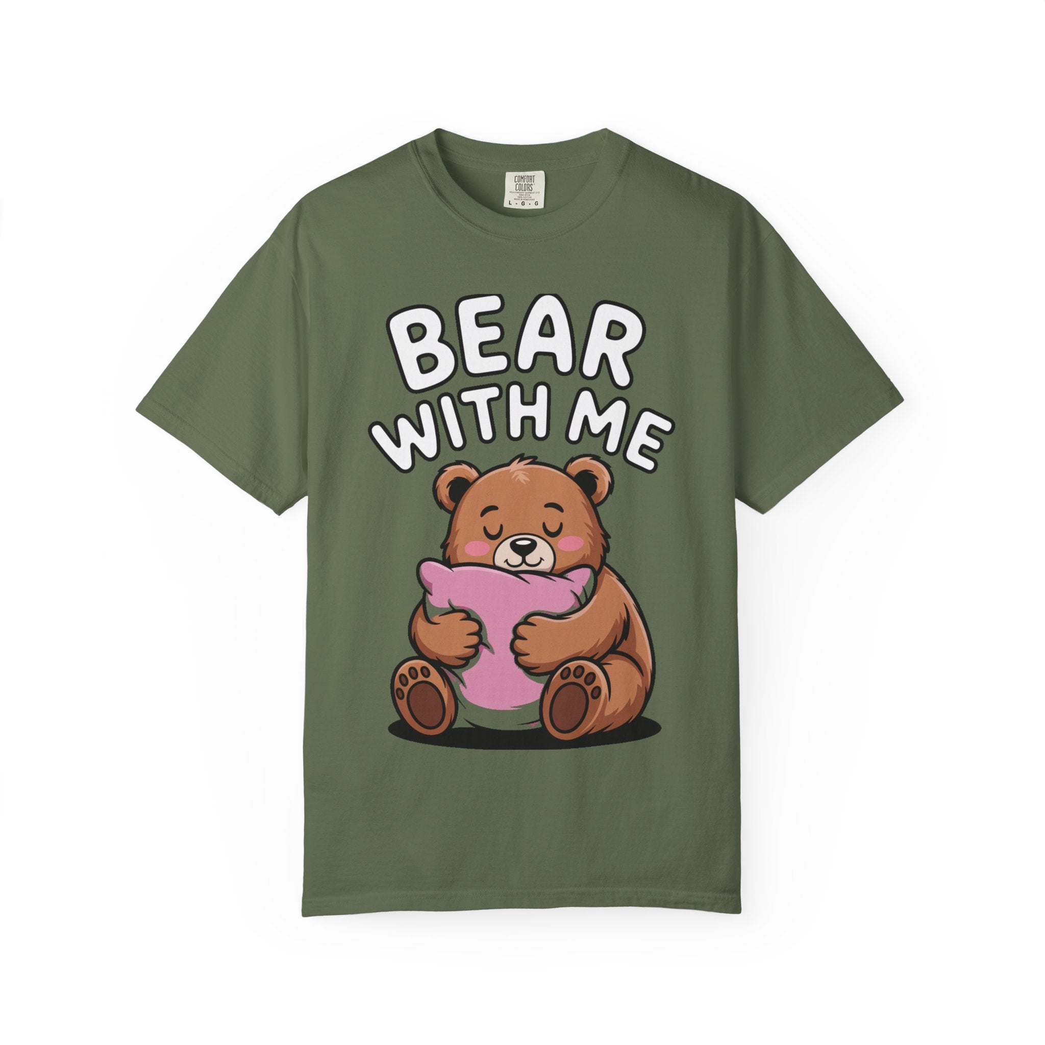 Bear With Me Shirt, Cute Sleepy Bear T-Shirt, Funny Bear Hug Pillow Tee, Cozy Introvert Gift