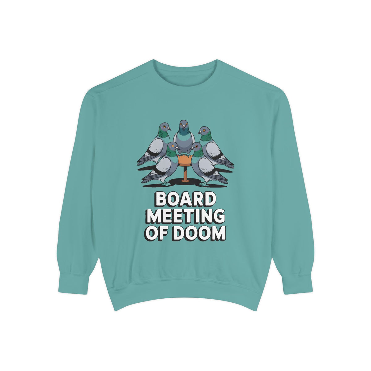 Funny Pigeon Sweatshirt, Board Meeting Of Doom Crewneck, Office Humor Bird Gift, Funny Coworker Sweater