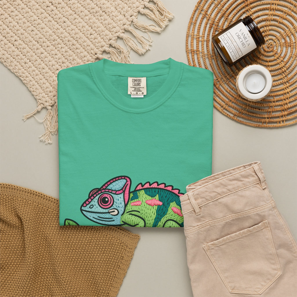 Cute Chameleon Shirt, Chameleon On A Branch T-Shirt, Cartoon Reptile Lover Gift, Funny Chameleon Tee