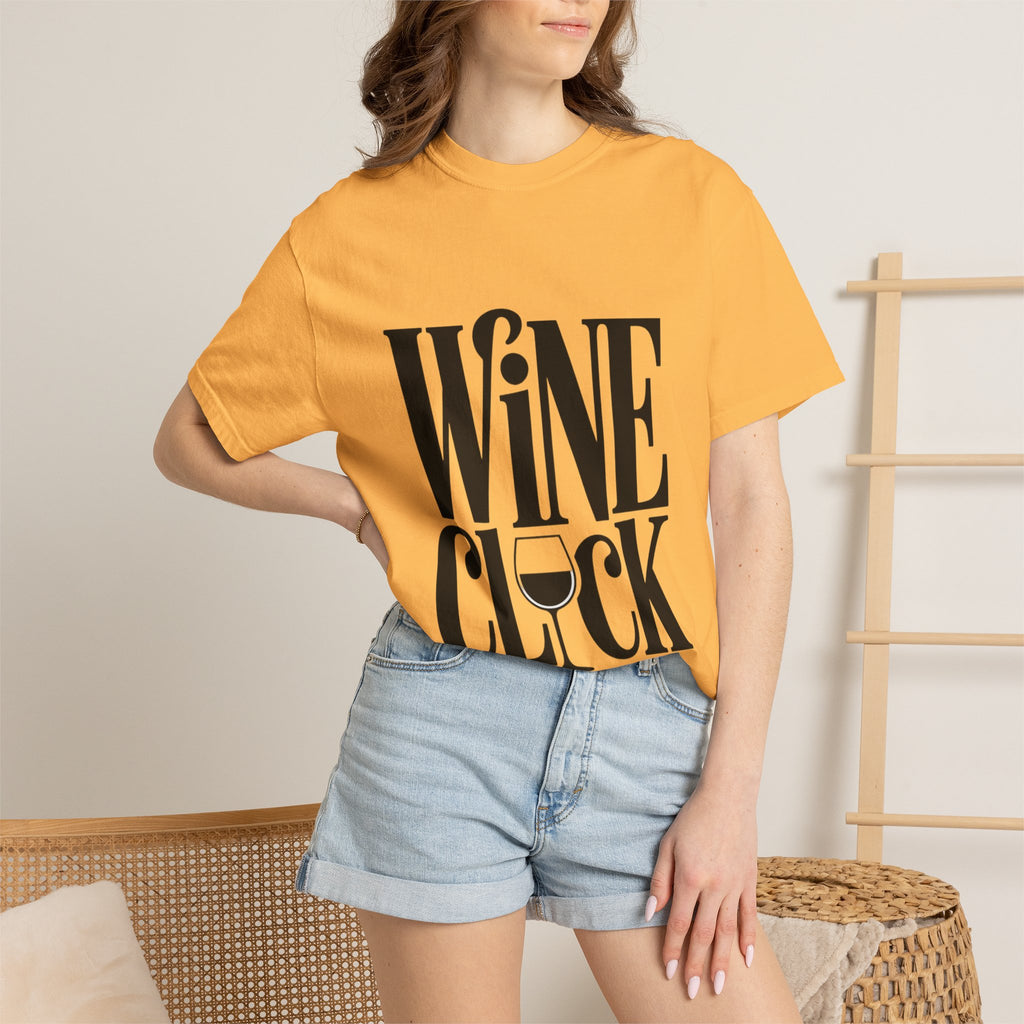 Wine O'Clock Shirt, Funny Wine Lover T-Shirt, Bold Typography Wine Glass Tee, Cute Gift for Wine Drinker