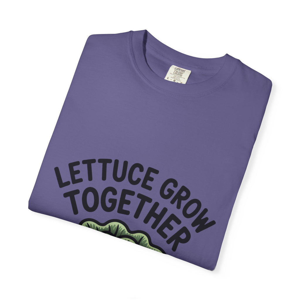 Lettuce Grow Together Shirt, Funny Vegetable Pun T-Shirt, Cute Cartoon Lettuce Tee, Gardener Gift, Plant Lover Shirt