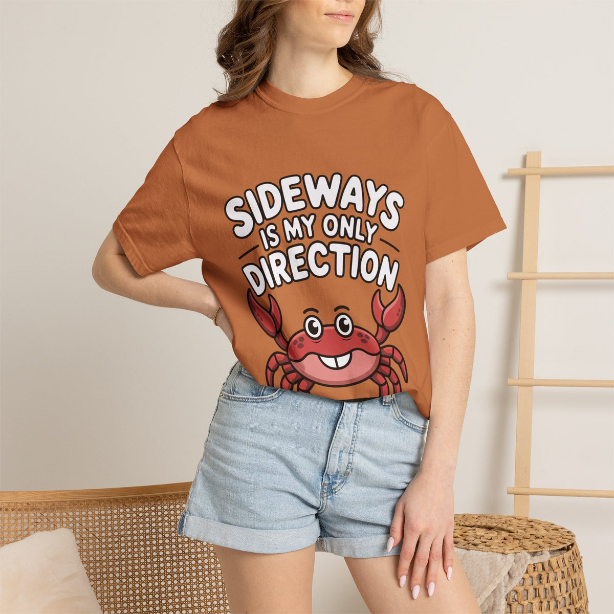 Funny Crab Shirt, Sideways Is My Only Direction T-Shirt, Cute Beach Crab Tee, Funny Ocean Animal Gift