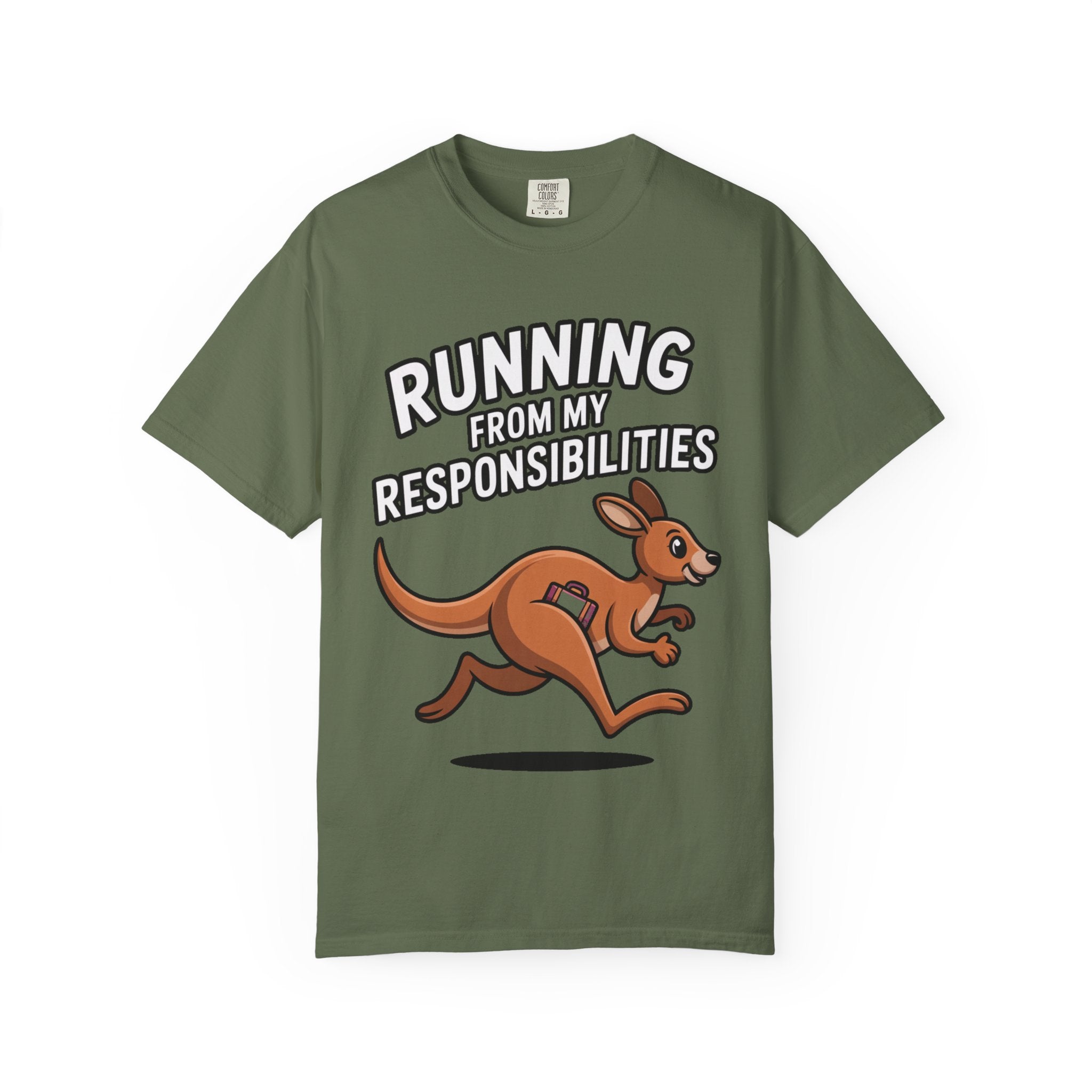 Funny Kangaroo Shirt, Running From My Responsibilities T-Shirt, Sarcastic Adulting Tee, Funny Gift for Procrastinators