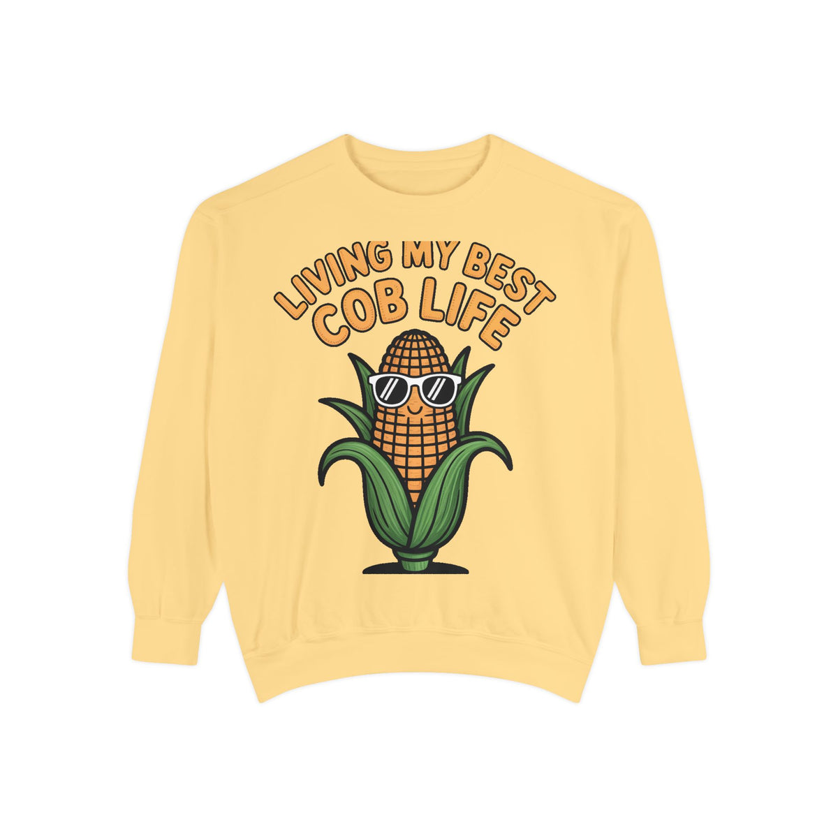 Best Cob Life Corn Sweatshirt, Funny Corn Sunglasses Crewneck, Cute Vegetable Pun Shirt, Garden Lover Gift, Embroidered Patch Style