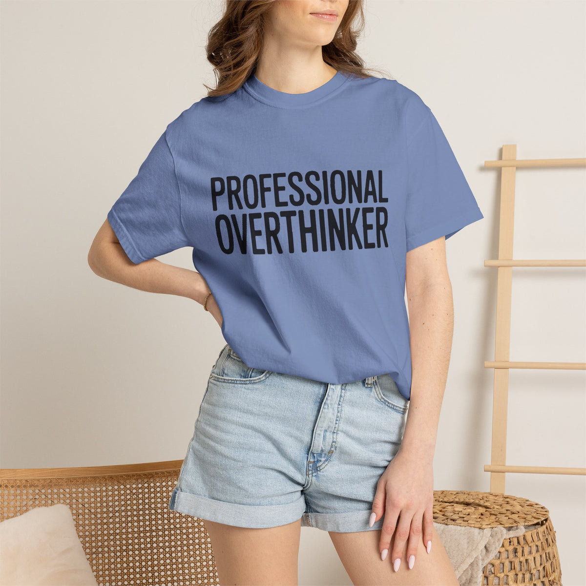Professional Overthinker Shirt, Funny Sarcastic T-Shirt, Bold Typography Tee, Anxiety Humor Shirt, Gift for Overthinkers