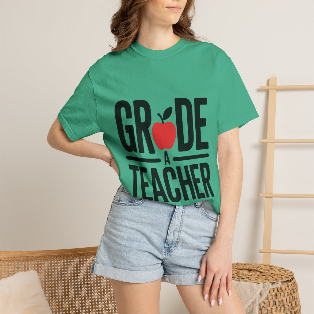 Grade A Teacher Shirt, Funny Apple Teacher T-Shirt, Cute Teacher Appreciation Gift, Back to School Tee for Teacher