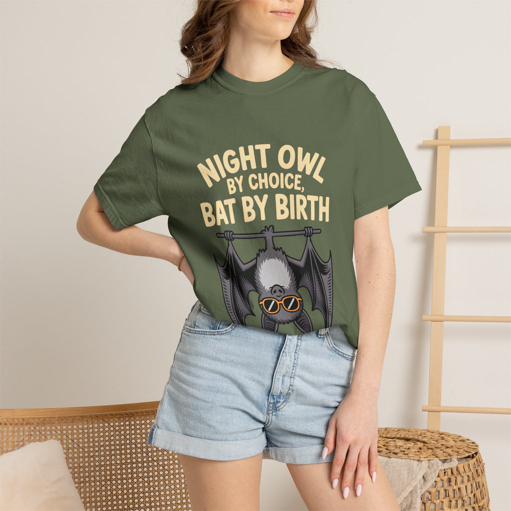 Night Owl By Choice Bat Shirt, Funny Bat T-Shirt, Cute Bat Wearing Sunglasses Tee, Halloween Gift for Night Owls