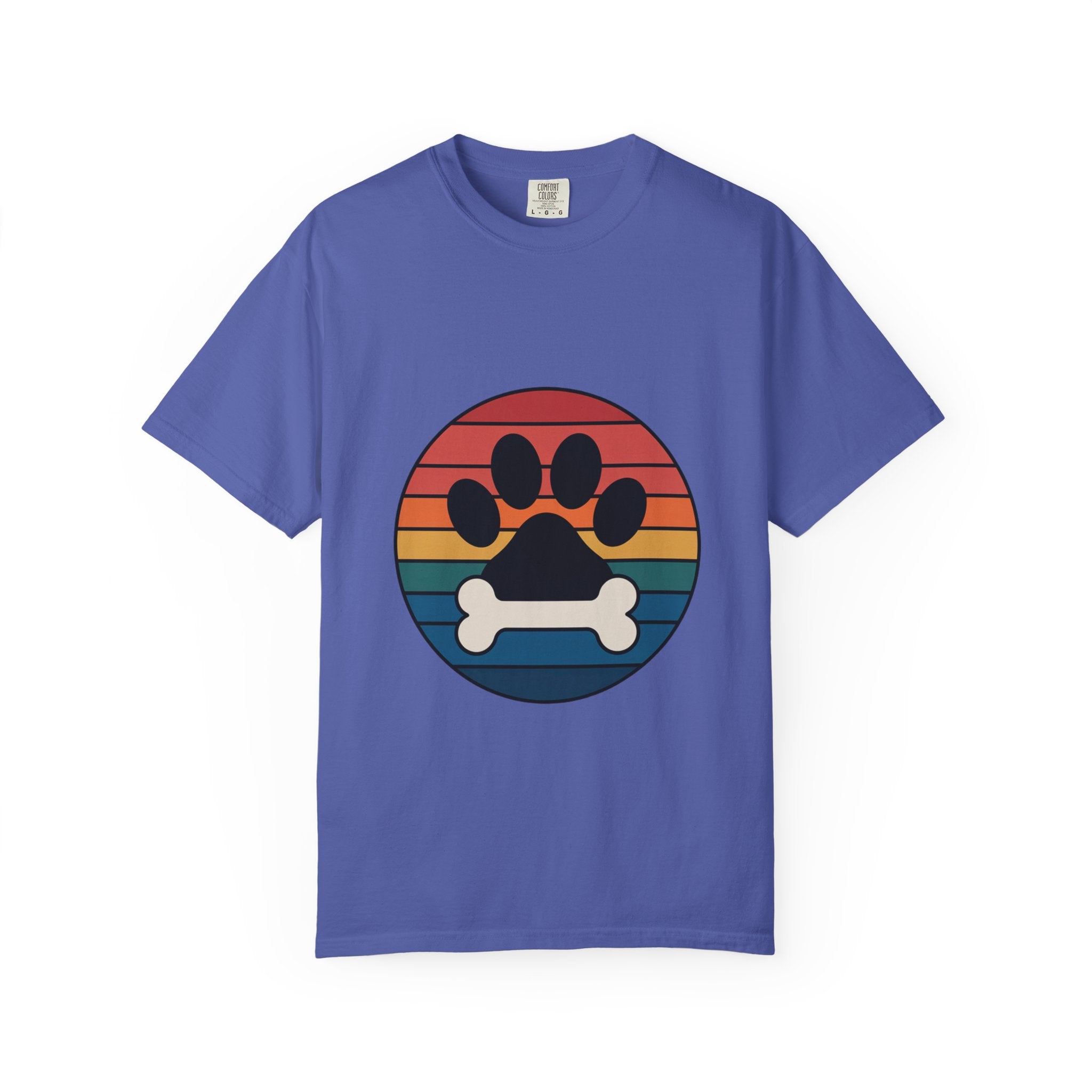 Dog Mom Retro Badge Shirt, Vintage Sunset Dog Lover T-Shirt, Retro Travel Sticker Style Dog Mama Gift Tee