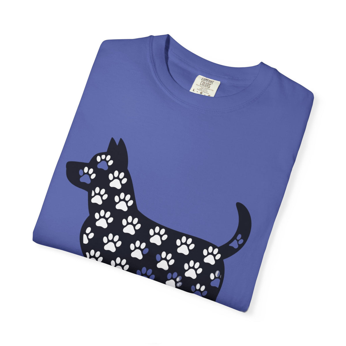 Puppy Love Dog Shirt, Cute Dog Silhouette T-Shirt, Paw Print Pattern Tee, Dog Lover Gift, Minimalist Dog Mom Shirt