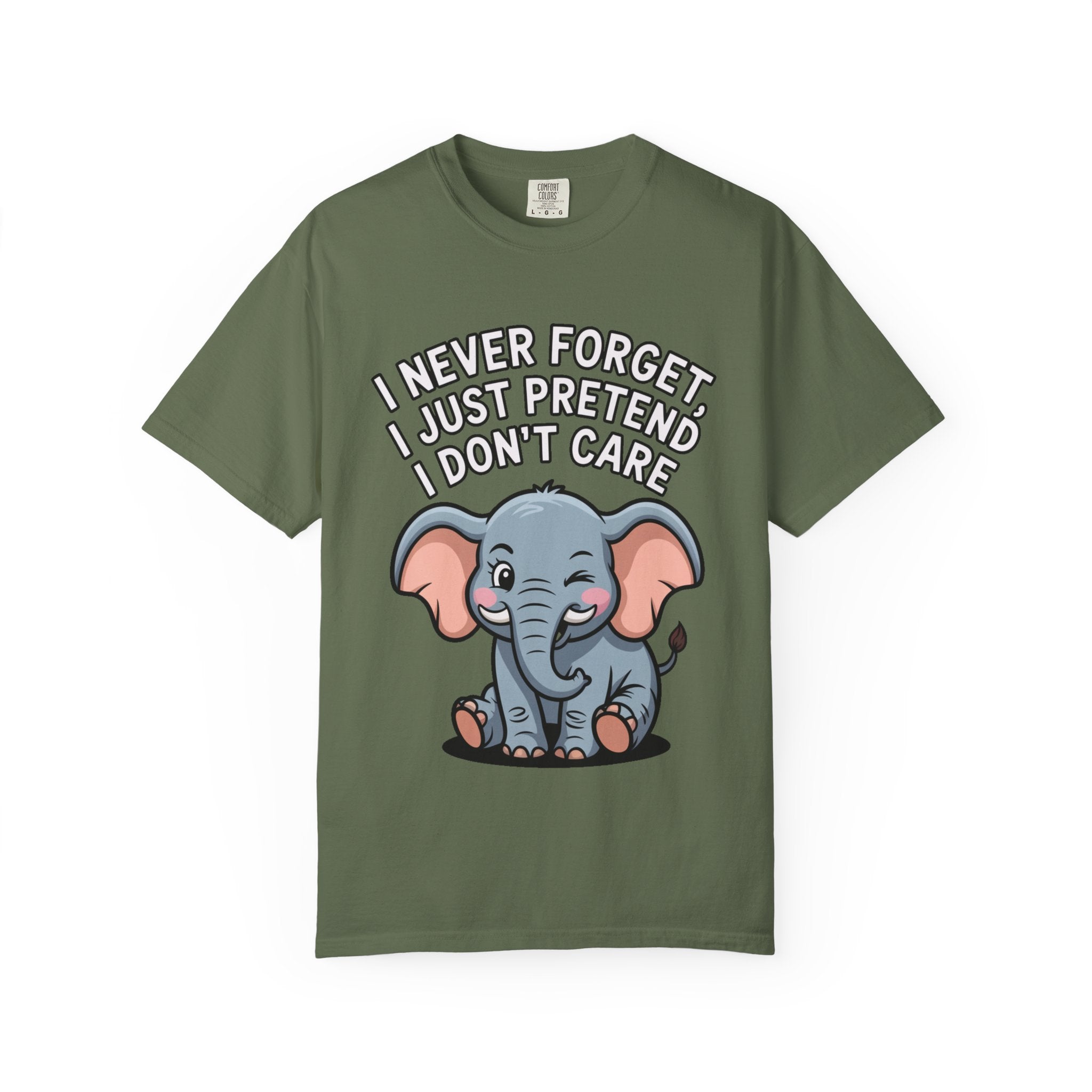 Funny Elephant Shirt, I Never Forget T-Shirt, Sarcastic Elephant Tee, Funny Animal Lover Gift, Witty Quote Shirt for Him or Her