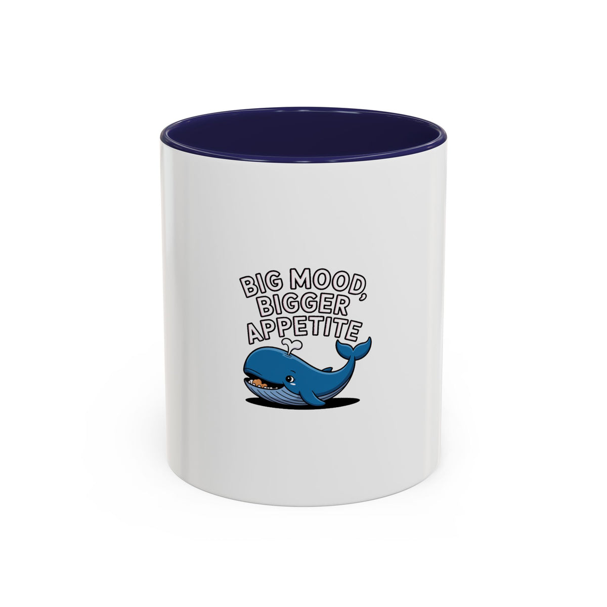 Whale Big Mood Mug, Funny Snack Lover Coffee Mug, Cute Whale Ceramic Mug, Big Appetite Gift, Foodie Coffee Cup