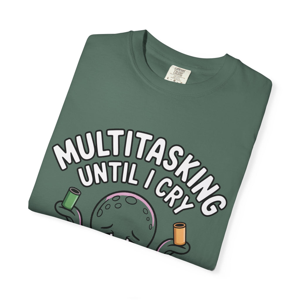 Multitasking Octopus Shirt, Funny Stressed Octopus T-Shirt, Multitasking Until I Cry Tee, Cute Cartoon Octopus Gift