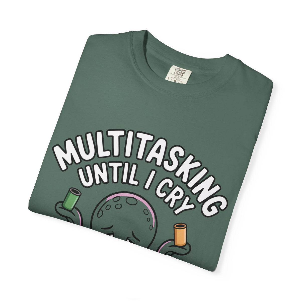 Multitasking Octopus Shirt, Funny Stressed Octopus T-Shirt, Multitasking Until I Cry Tee, Cute Cartoon Octopus Gift