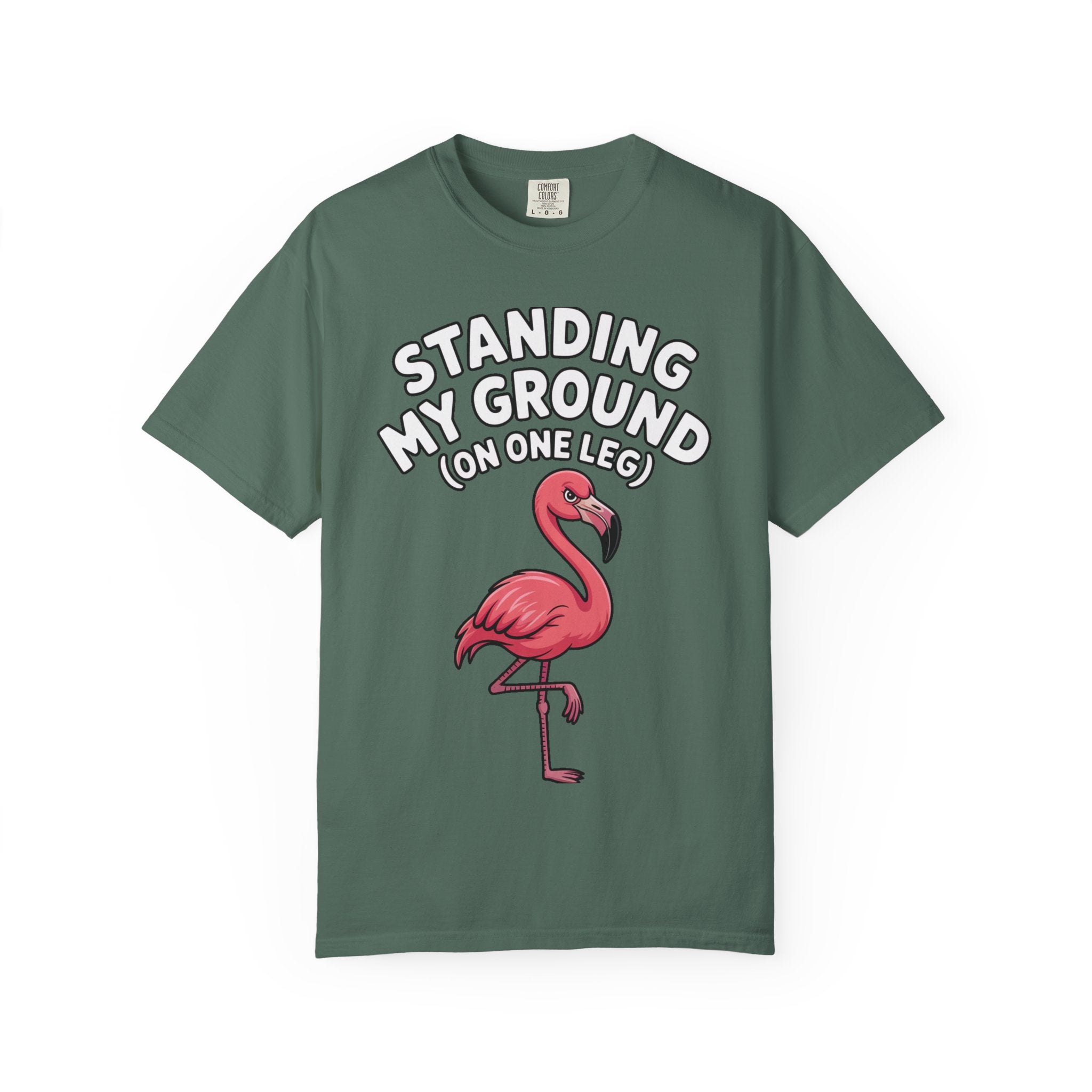 Standing My Ground Flamingo Shirt, Funny One Leg Flamingo T-Shirt, Sassy Bird Lover Gift, Cute Cartoon Flamingo Tee