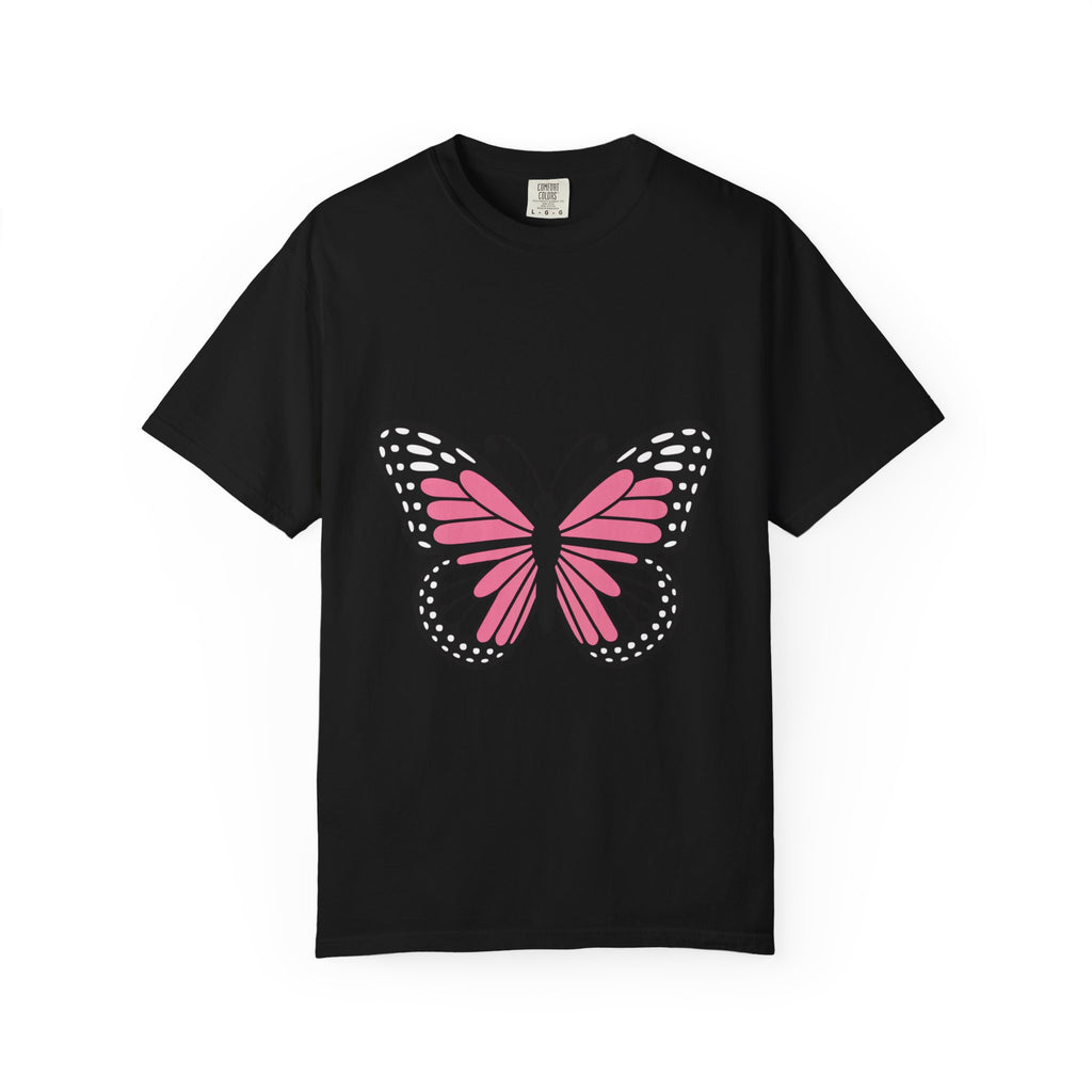 Butterfly T-Shirt, Cute Detailed Butterfly Graphic Tee, Nature Lover Gift, Embroidery-Style Butterfly Shirt, Garment-Dyed Unisex Tee