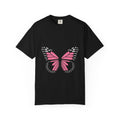 Butterfly T-Shirt, Cute Detailed Butterfly Graphic Tee, Nature Lover Gift, Embroidery-Style Butterfly Shirt, Garment-Dyed Unisex Tee