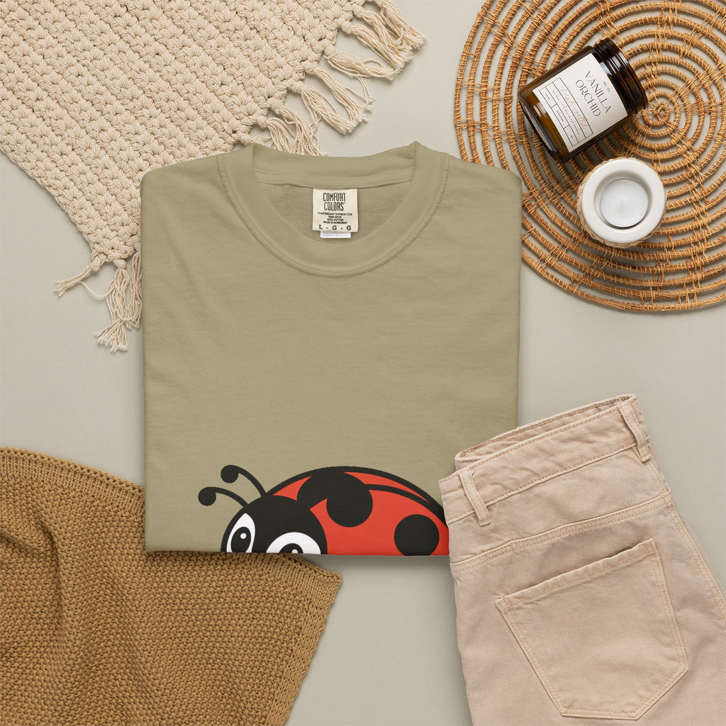 Cute Ladybug T-Shirt, Ladybug On A Leaf Shirt, Garden Bug Lover Gift, Nature Insect Graphic Tee, Kids Ladybug Shirt