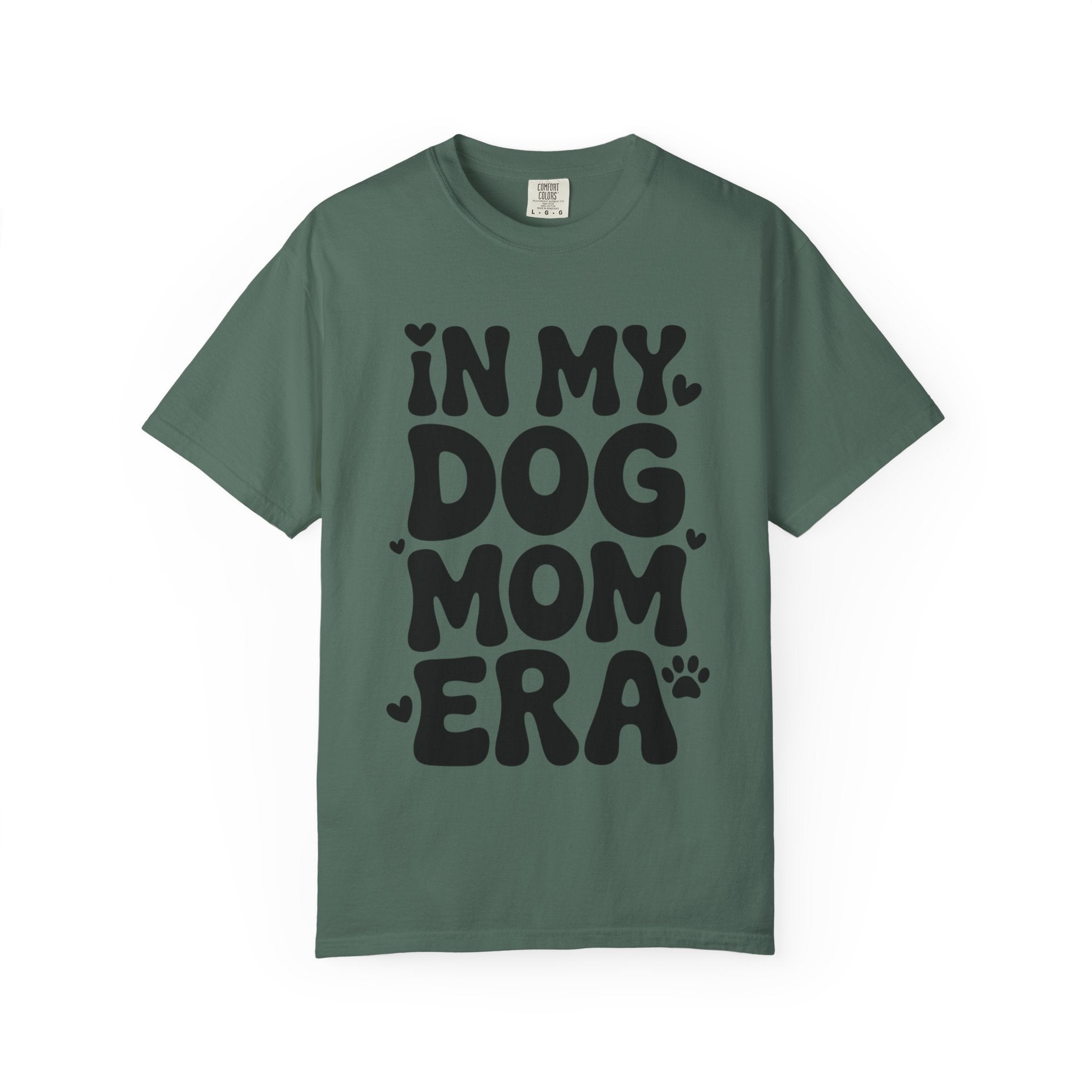 In My Dog Mom Era Shirt, Trendy Dog Mom T-Shirt, Funny Dog Lover Gift, Bold Typography Tee for Women, Cute Paw Print Heart Shirt