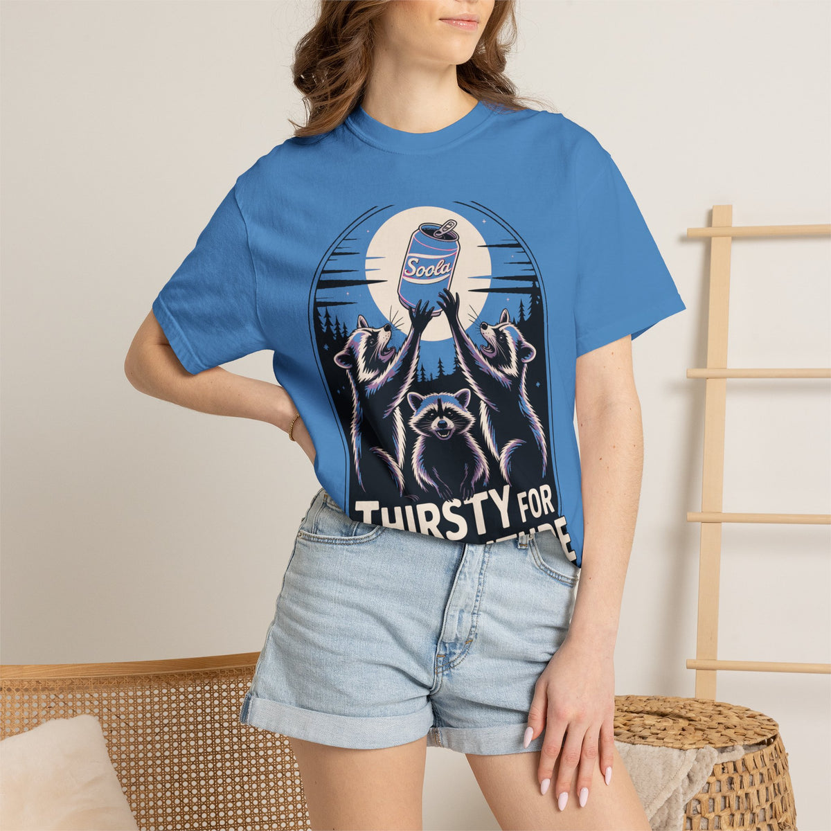Thirsty For Adventure Raccoons Shirt, Funny Vintage Raccoon T-Shirt, Retro Soda Poster Tee, Camping Gift