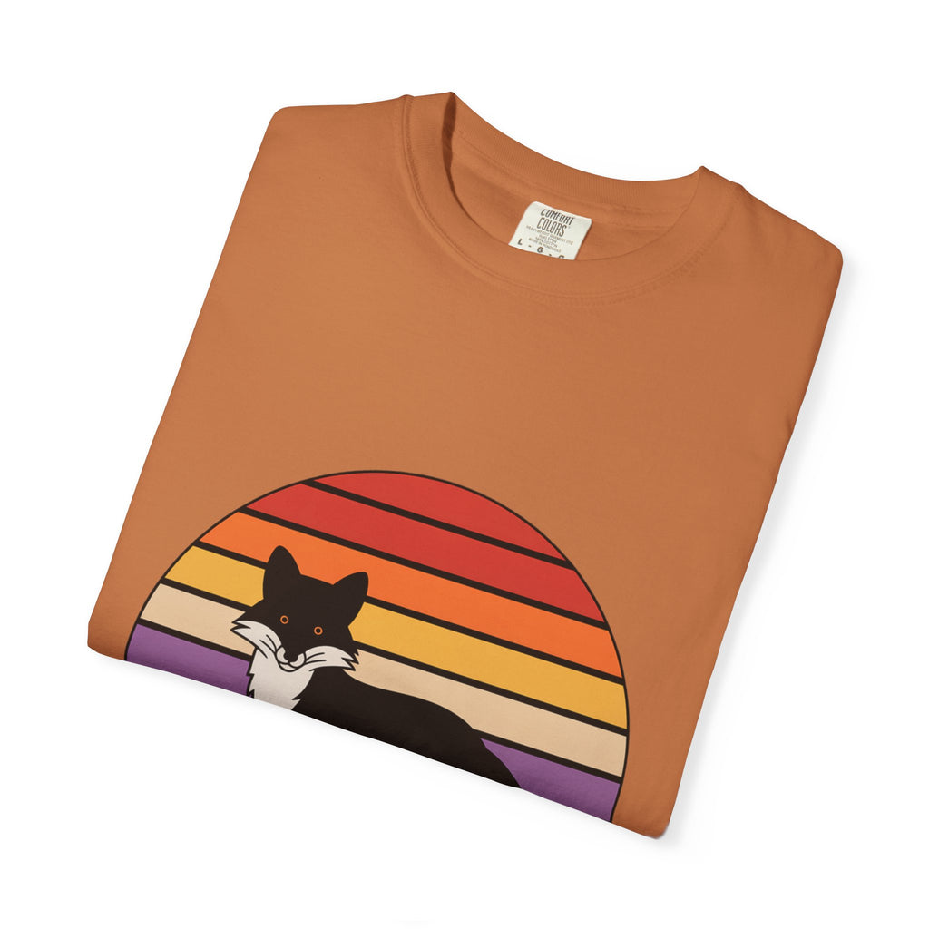 Retro Sunset Fox Badge T-Shirt