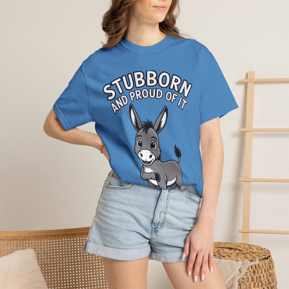 Stubborn Donkey T-Shirt, Funny 'Stubborn And Proud Of It' Tee, Cute Cartoon Donkey Shirt, Farm Animal Lover Gift