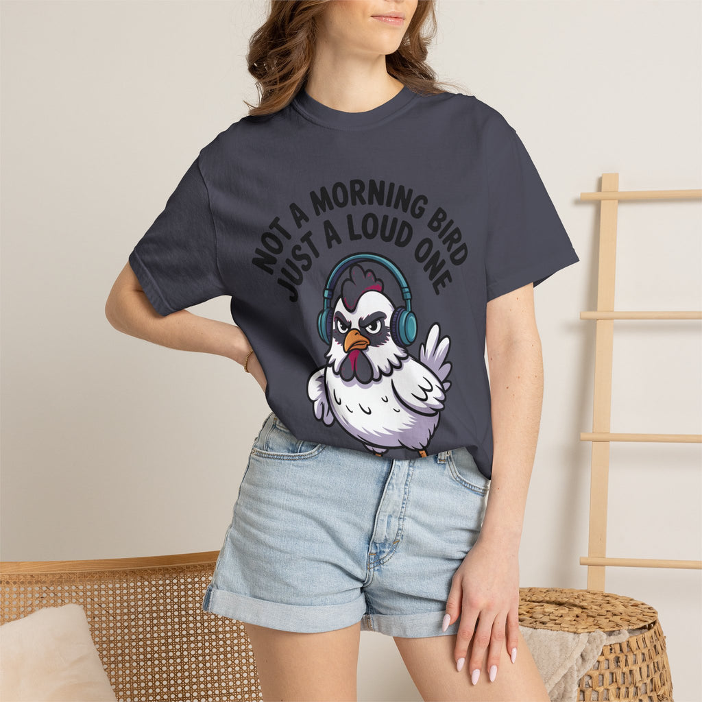 Not A Morning Bird Chicken Shirt, Funny Grumpy Chicken T-Shirt, Sarcastic Bird Lover Gift, Loud Chicken Graphic Tee