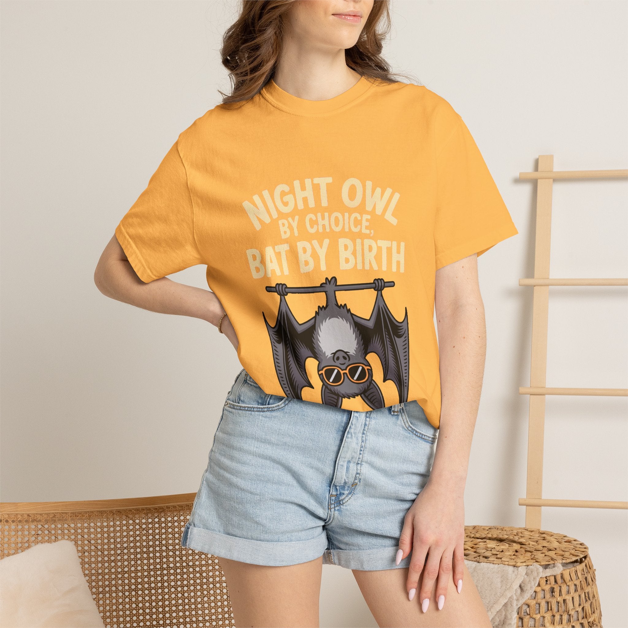 Night Owl By Choice Bat Shirt, Funny Bat T-Shirt, Cute Bat Wearing Sunglasses Tee, Halloween Gift for Night Owls