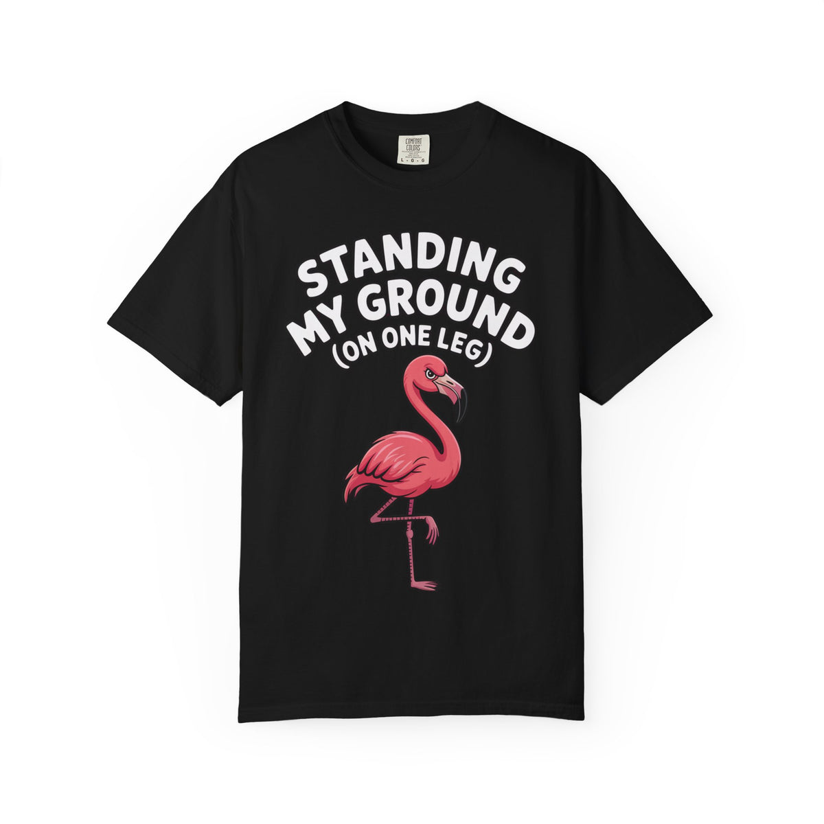 Standing My Ground Flamingo Shirt, Funny One Leg Flamingo T-Shirt, Sassy Bird Lover Gift, Cute Cartoon Flamingo Tee
