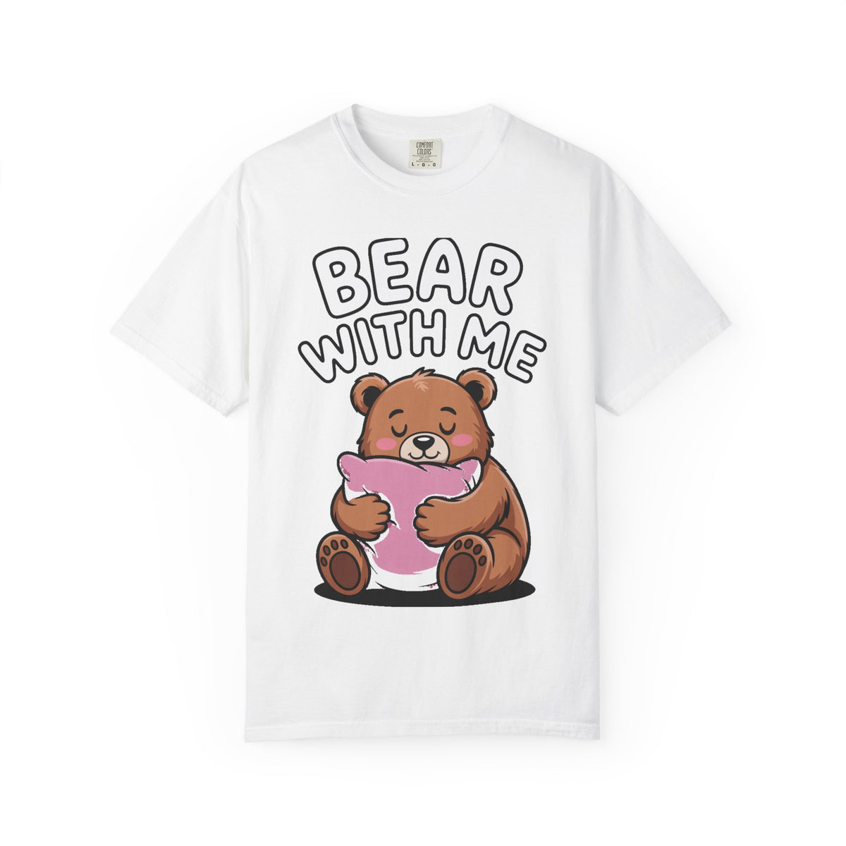 Bear With Me Shirt, Cute Sleepy Bear T-Shirt, Funny Bear Hug Pillow Tee, Cozy Introvert Gift
