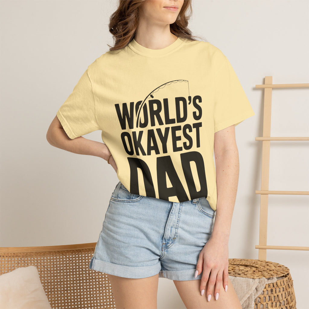 World's Okayest Dad Shirt, Funny Fishing Dad T-Shirt, Fathers Day Gift, Funny Dad Gift From Kids, Sarcastic Dad Tee