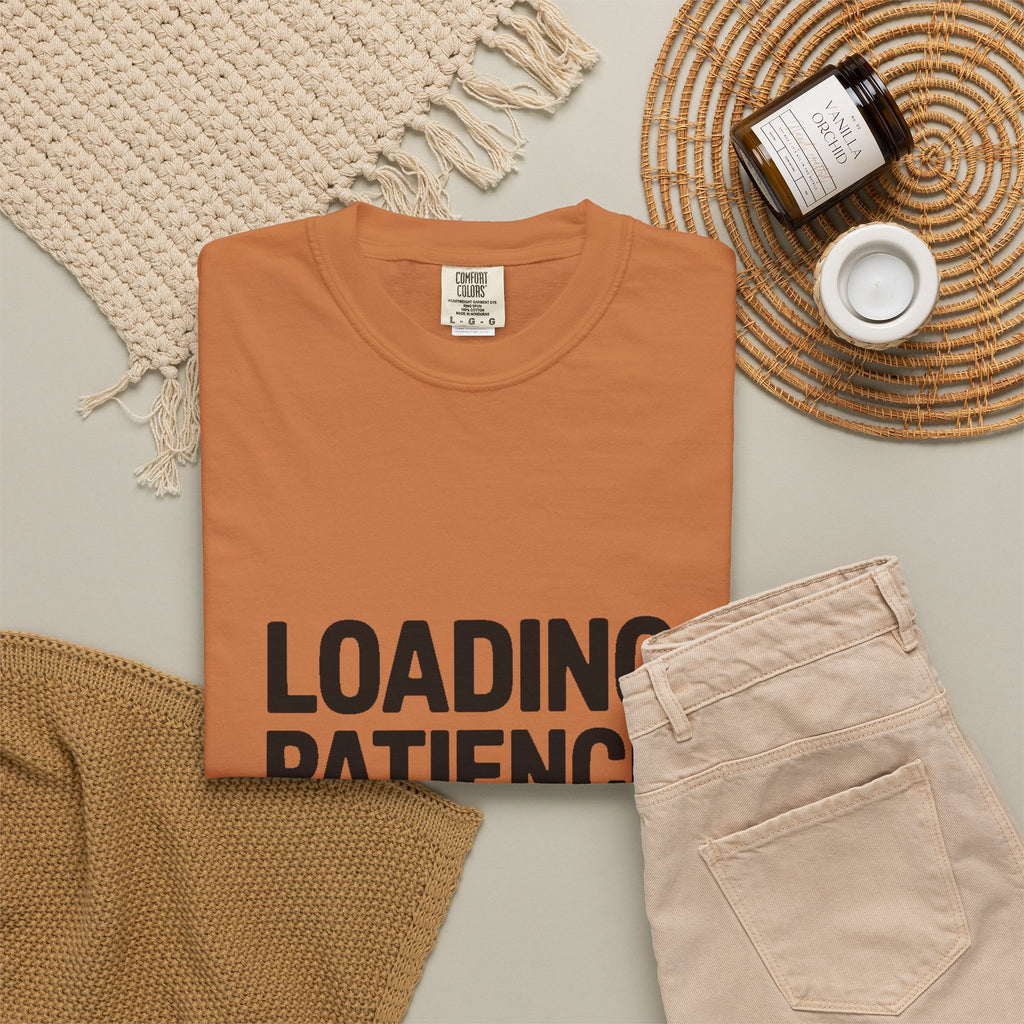 Loading Patience Please Wait T-Shirt, Funny Sarcastic Quote Tee, Minimalist Typography Shirt, Gift for Introvert