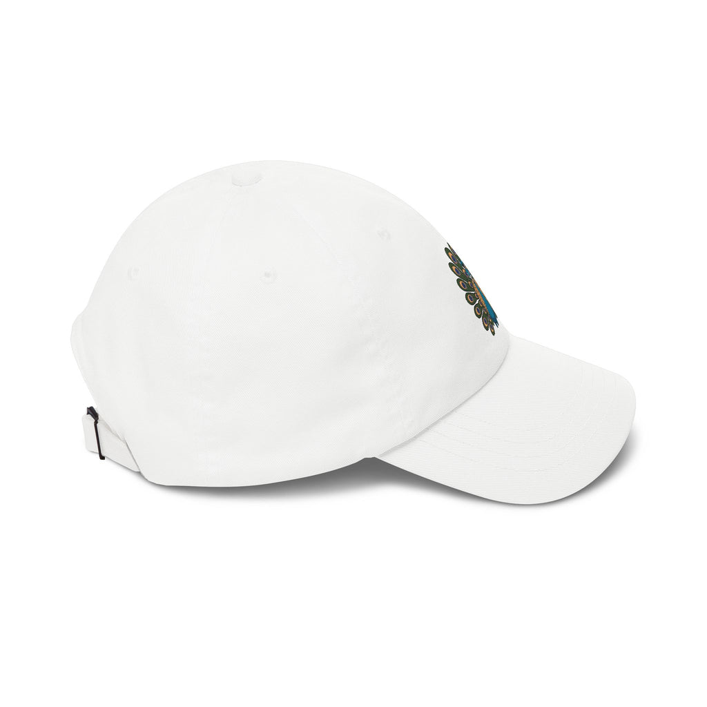 Peacock Dad Hat, Cute Peacock Embroidered Cap, Fanned Feathers Bird Lover Gift, Unstructured 6-Panel Baseball Cap for Women Men