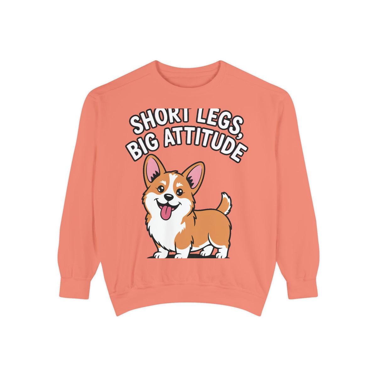 Short Legs Big Attitude Corgi Sweatshirt, Funny Corgi Crewneck, Cute Dog Lover Gift, Embroidered Patch Style Corgi Sweater
