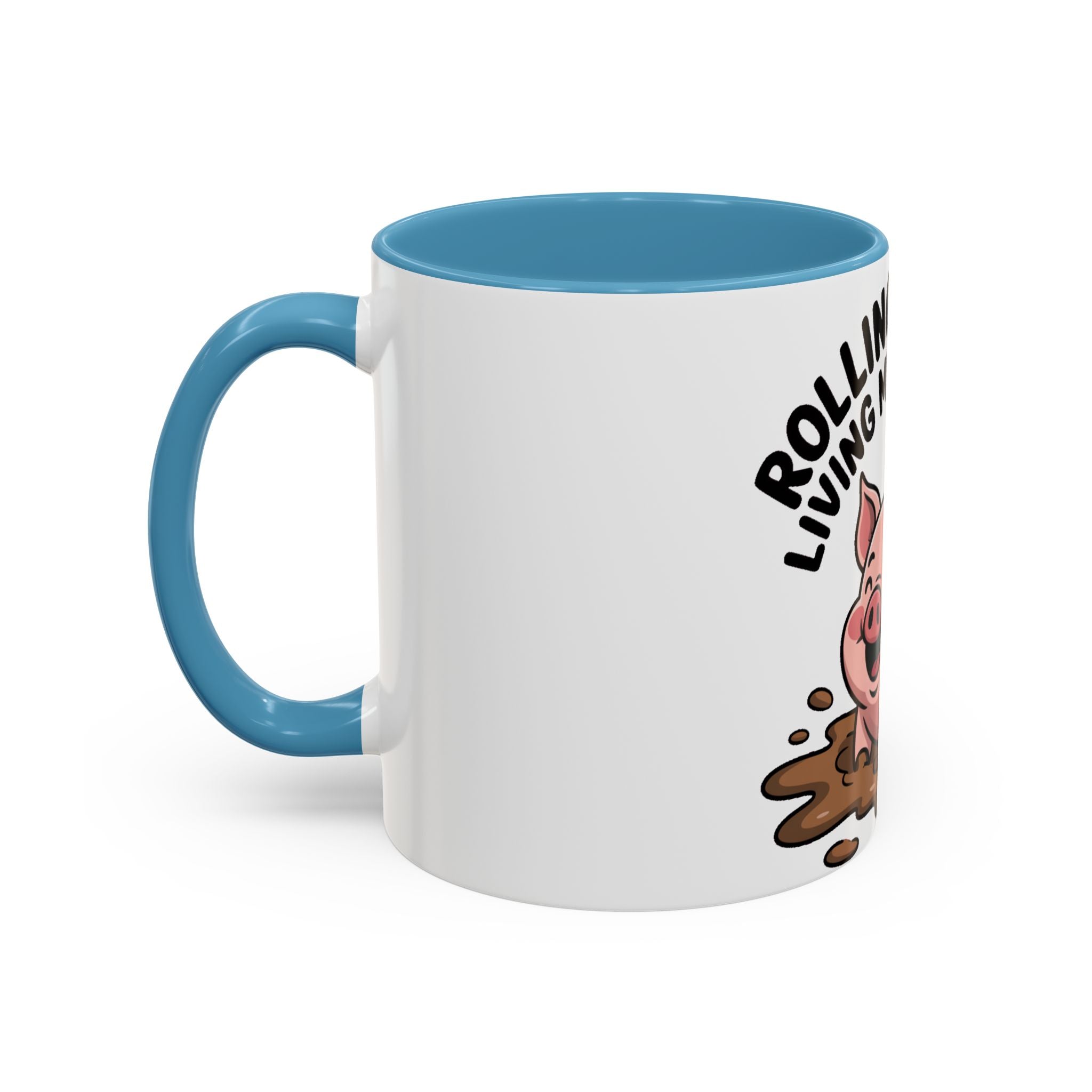 Living My Best Life Pig Mug, Funny Pig Coffee Mug, Rolling In Mud Cute Pig Gift, Farm Animal Lover Mug, Cute Pig Lover Present