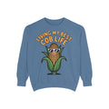Best Cob Life Corn Sweatshirt, Funny Corn Sunglasses Crewneck, Cute Vegetable Pun Shirt, Garden Lover Gift, Embroidered Patch Style