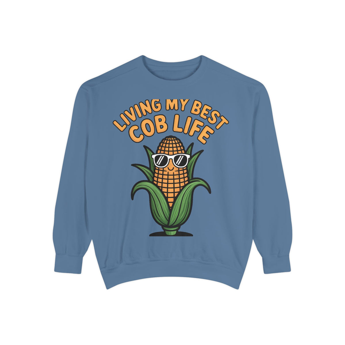 Best Cob Life Corn Sweatshirt, Funny Corn Sunglasses Crewneck, Cute Vegetable Pun Shirt, Garden Lover Gift, Embroidered Patch Style