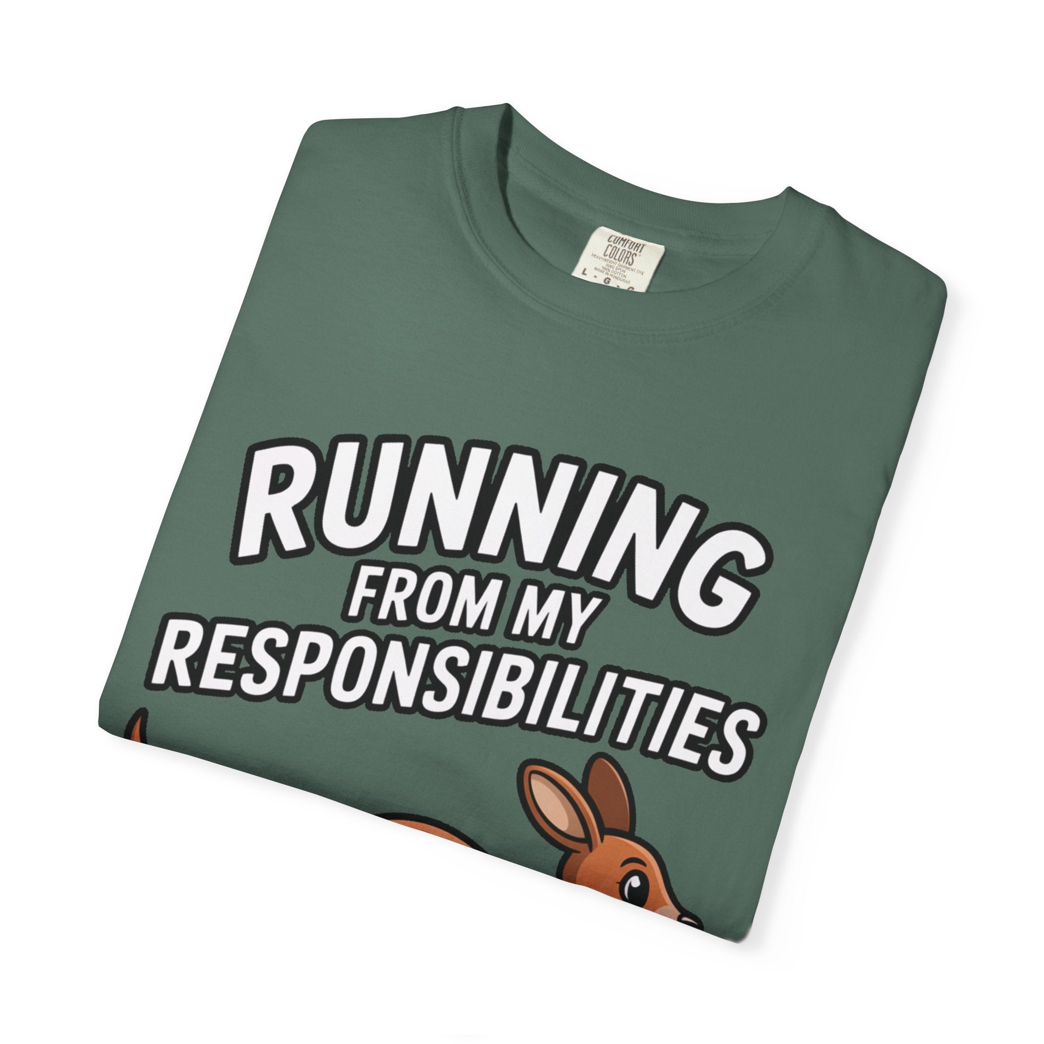 Funny Kangaroo Shirt, Running From My Responsibilities T-Shirt, Sarcastic Adulting Tee, Funny Gift for Procrastinators
